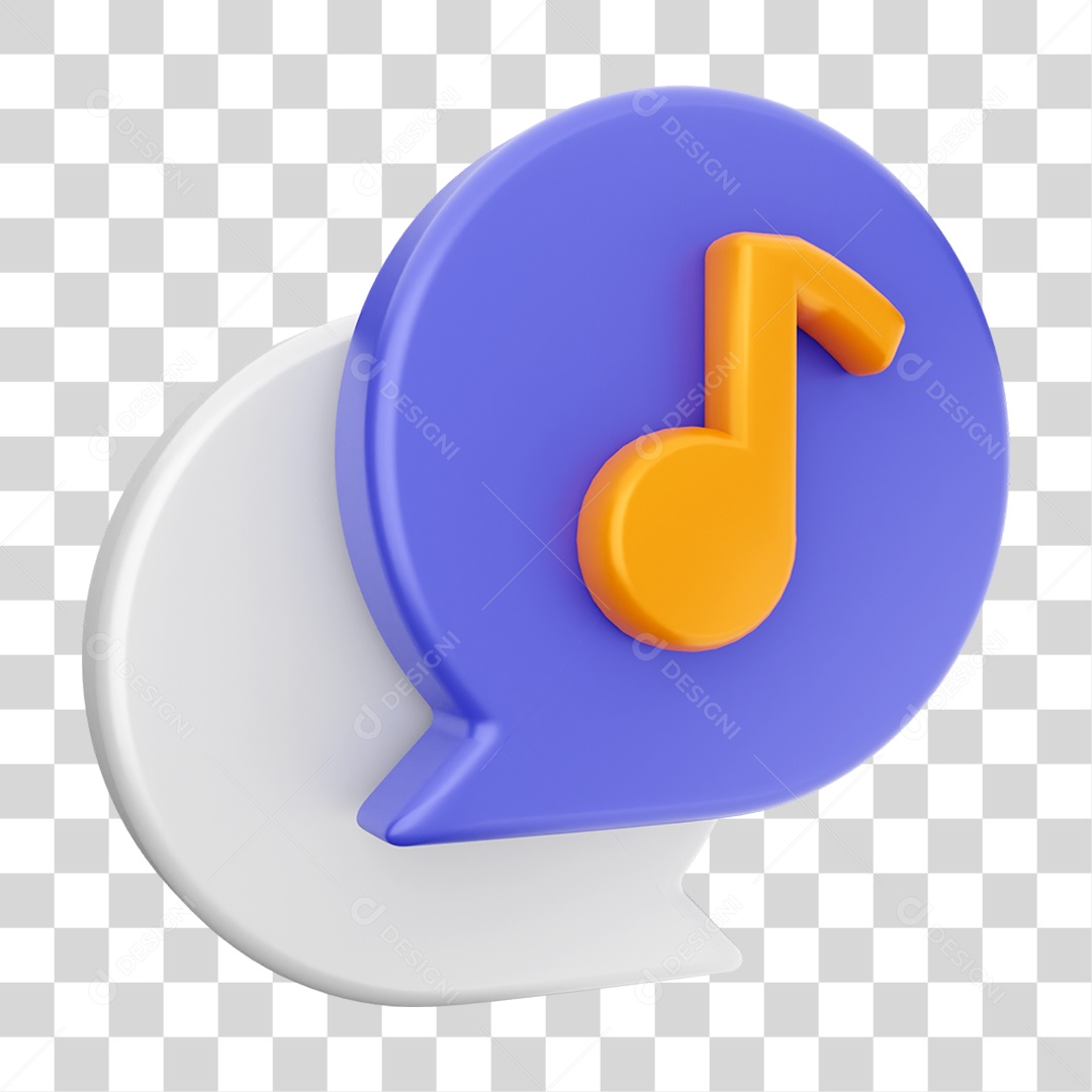 Elemento 3D Ícone Mensagens de Bate-papo PNG Transparente