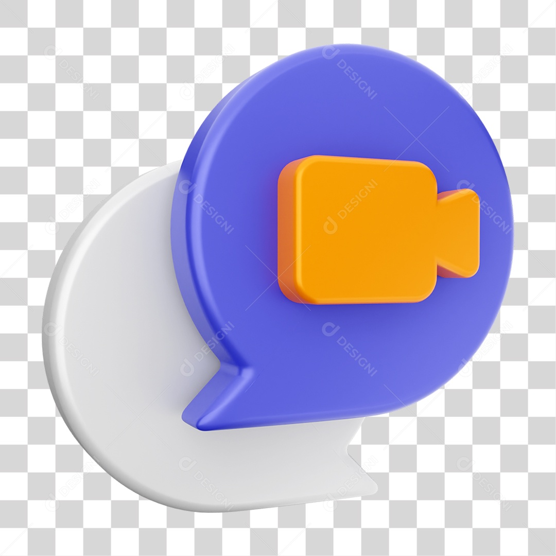 Elemento 3D Ícone Mensagens de Bate-papo PNG Transparente