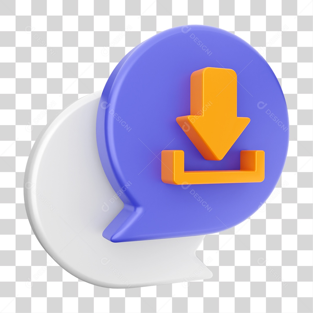 Elemento 3D Ícone Mensagens de Bate-papo PNG Transparente