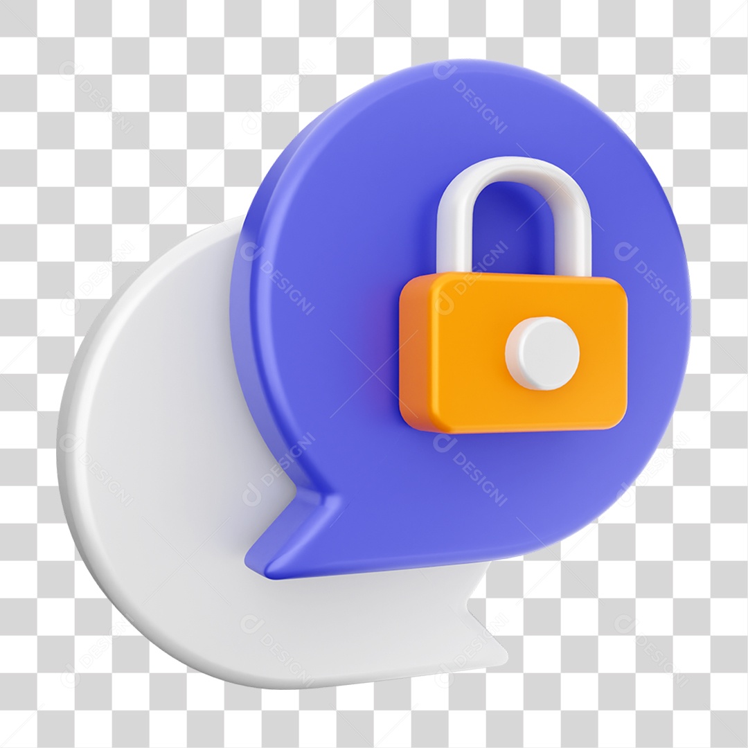 Elemento 3D Ícone Mensagens de Bate-papo PNG Transparente