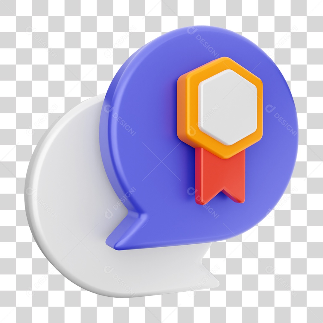 Elemento 3D Ícone Mensagens de Bate-papo PNG Transparente