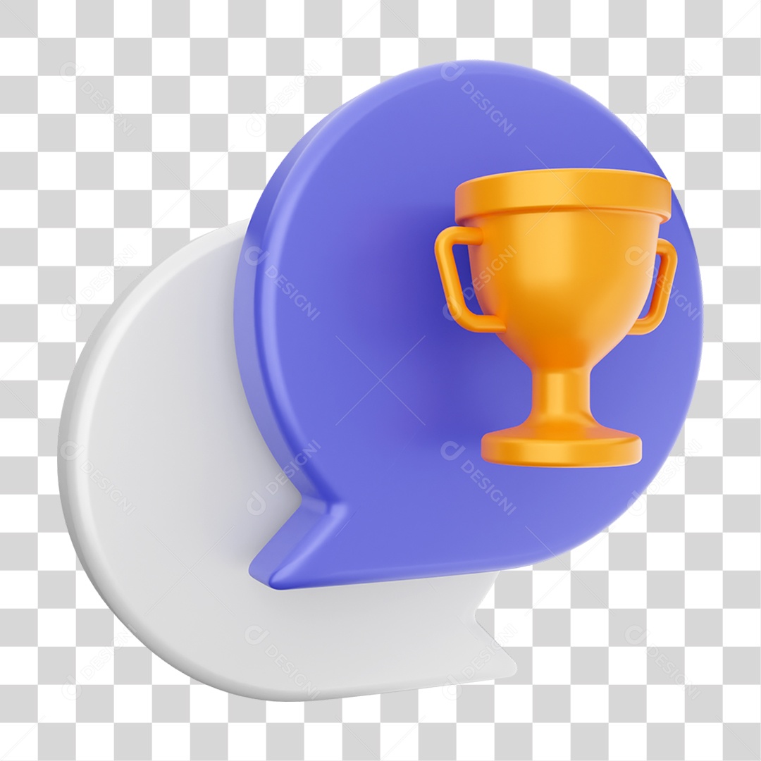 Elemento 3D Ícone Mensagens de Bate-papo PNG Transparente