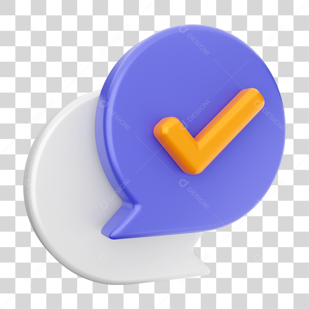 Elemento 3D Ícone Mensagens de Bate-papo PNG Transparente