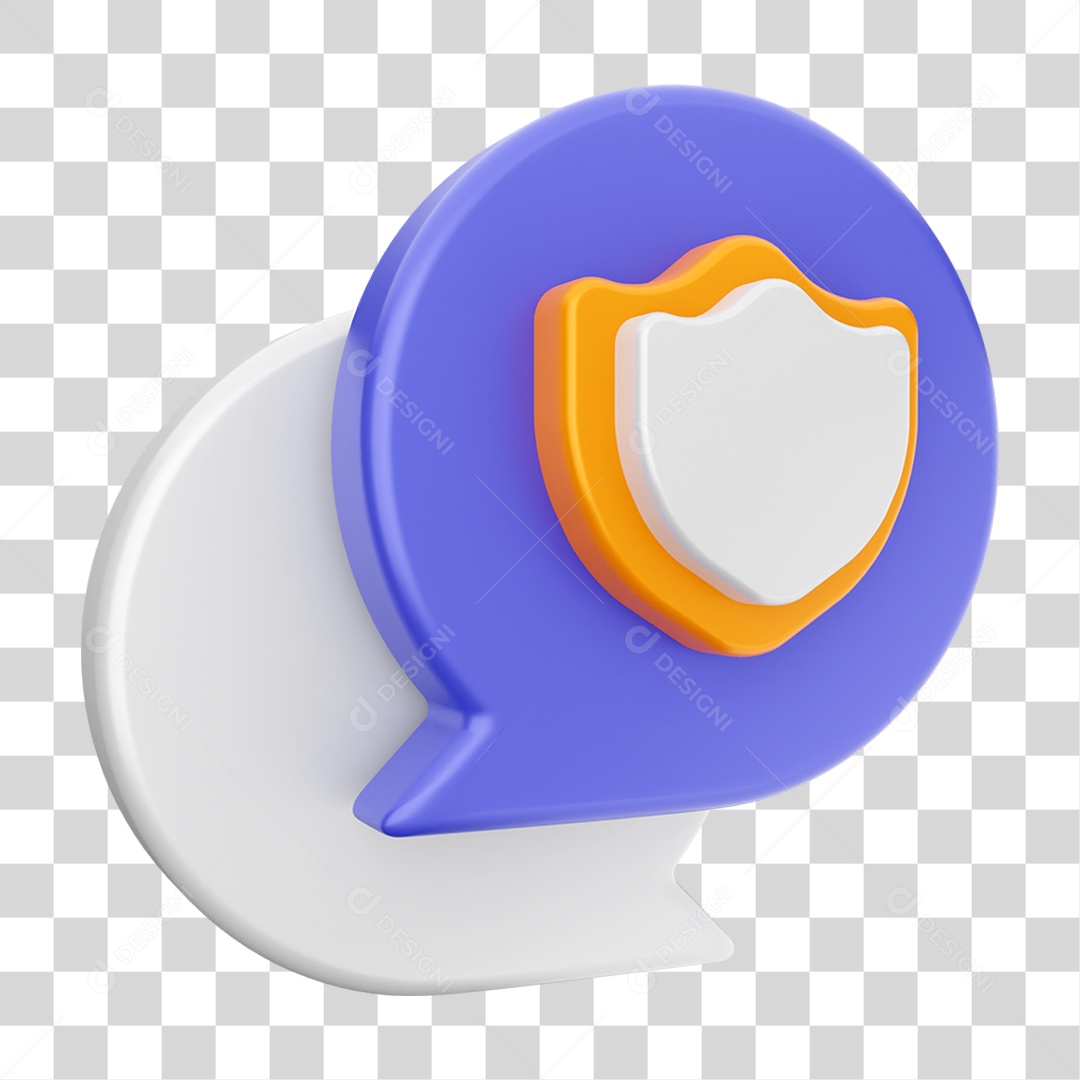 Elemento 3D Ícone Mensagens de Bate-papo PNG Transparente