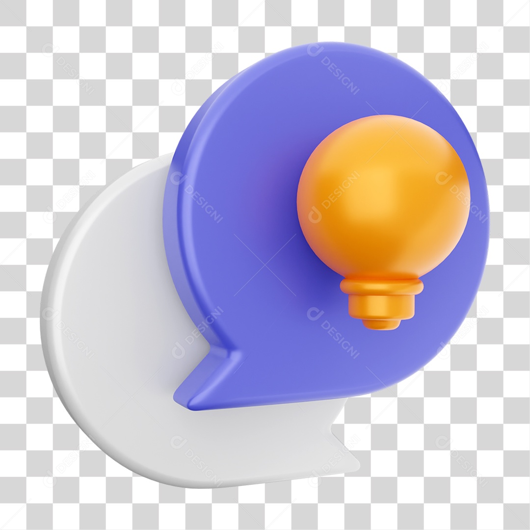 Elemento 3D Ícone Mensagens de Bate-papo PNG Transparente