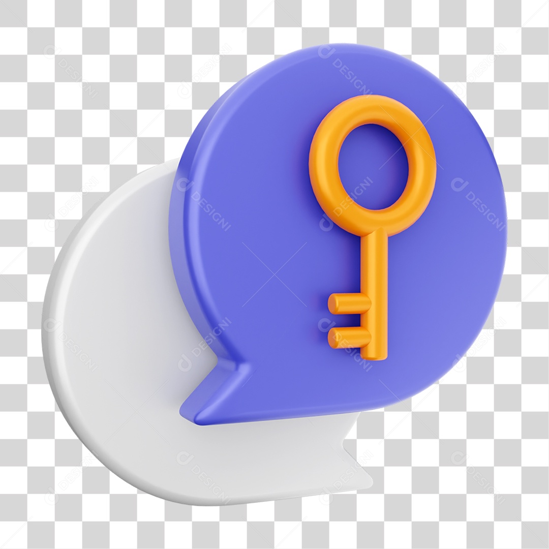 Elemento 3D Ícone Mensagens de Bate-papo PNG Transparente