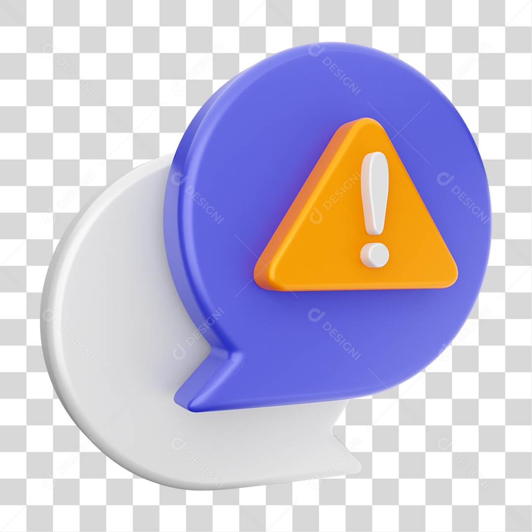 Elemento 3D Ícone Mensagens de Bate-papo PNG Transparente