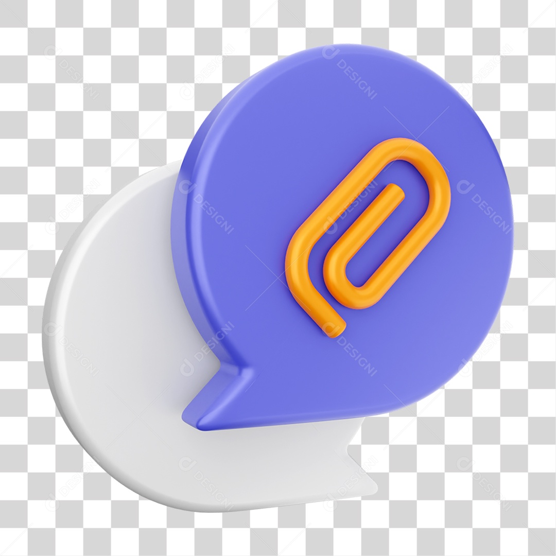 Elemento 3D Ícone Mensagens de Bate-papo PNG Transparente