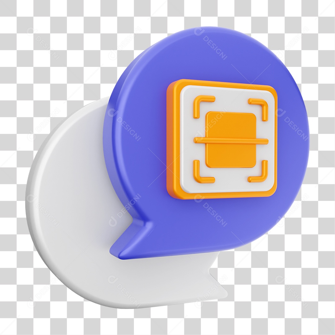 Elemento 3D Ícone Mensagens de Bate-papo PNG Transparente