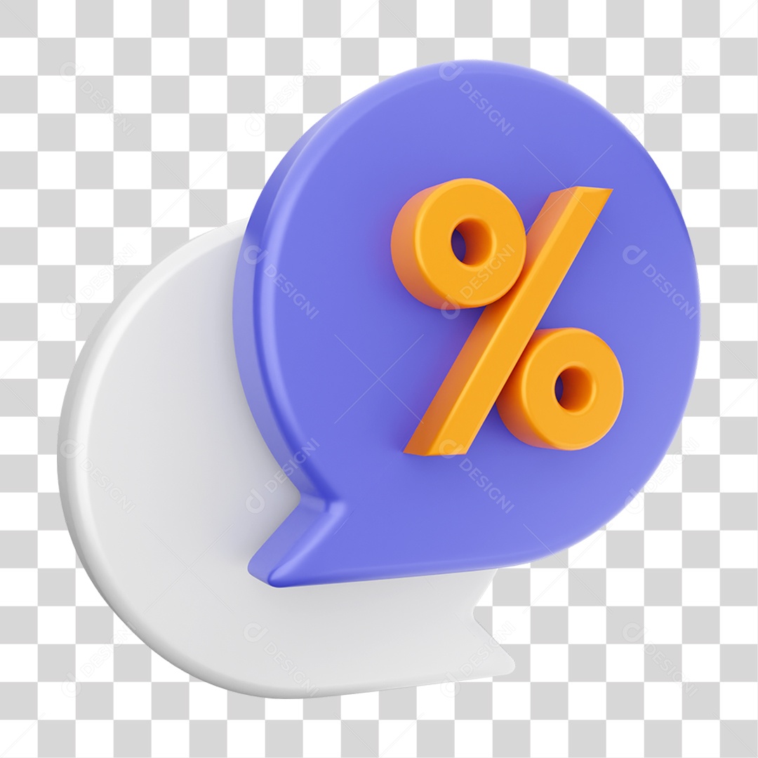 Elemento 3D Ícone Mensagens de Bate-papo PNG Transparente