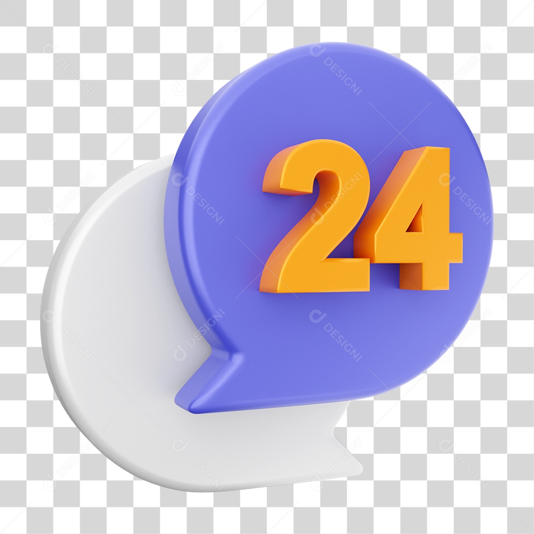 Elemento 3D Ícone Mensagens de Bate-papo PNG Transparente