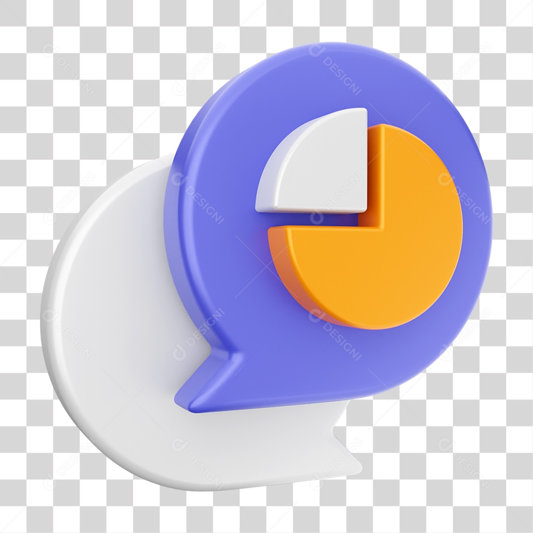 Elemento 3D Ícone Mensagens de Bate-papo PNG Transparente