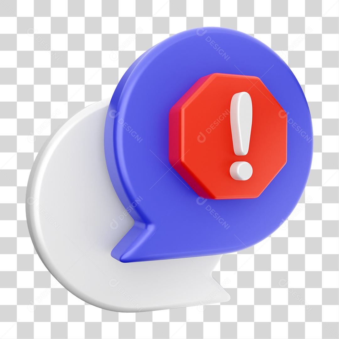 Elemento 3D Ícone Mensagens de Bate-papo PNG Transparente