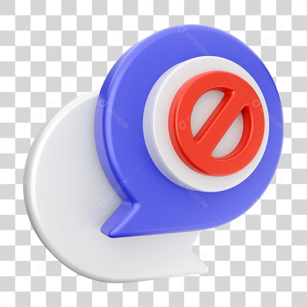 Elemento 3D Ícone Mensagens de Bate-papo PNG Transparente