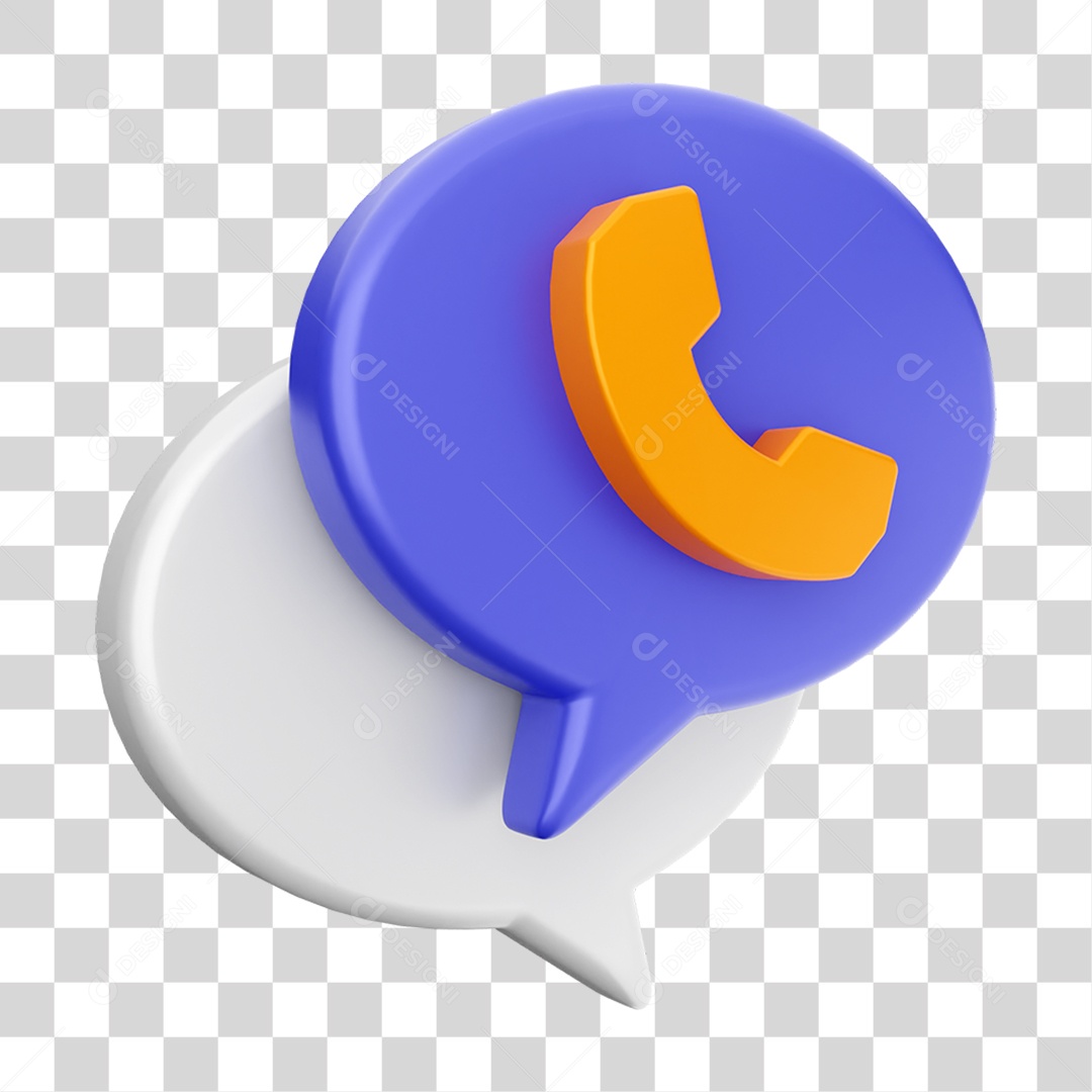 Elemento 3D Ícone Mensagens de Bate-papo PNG Transparente