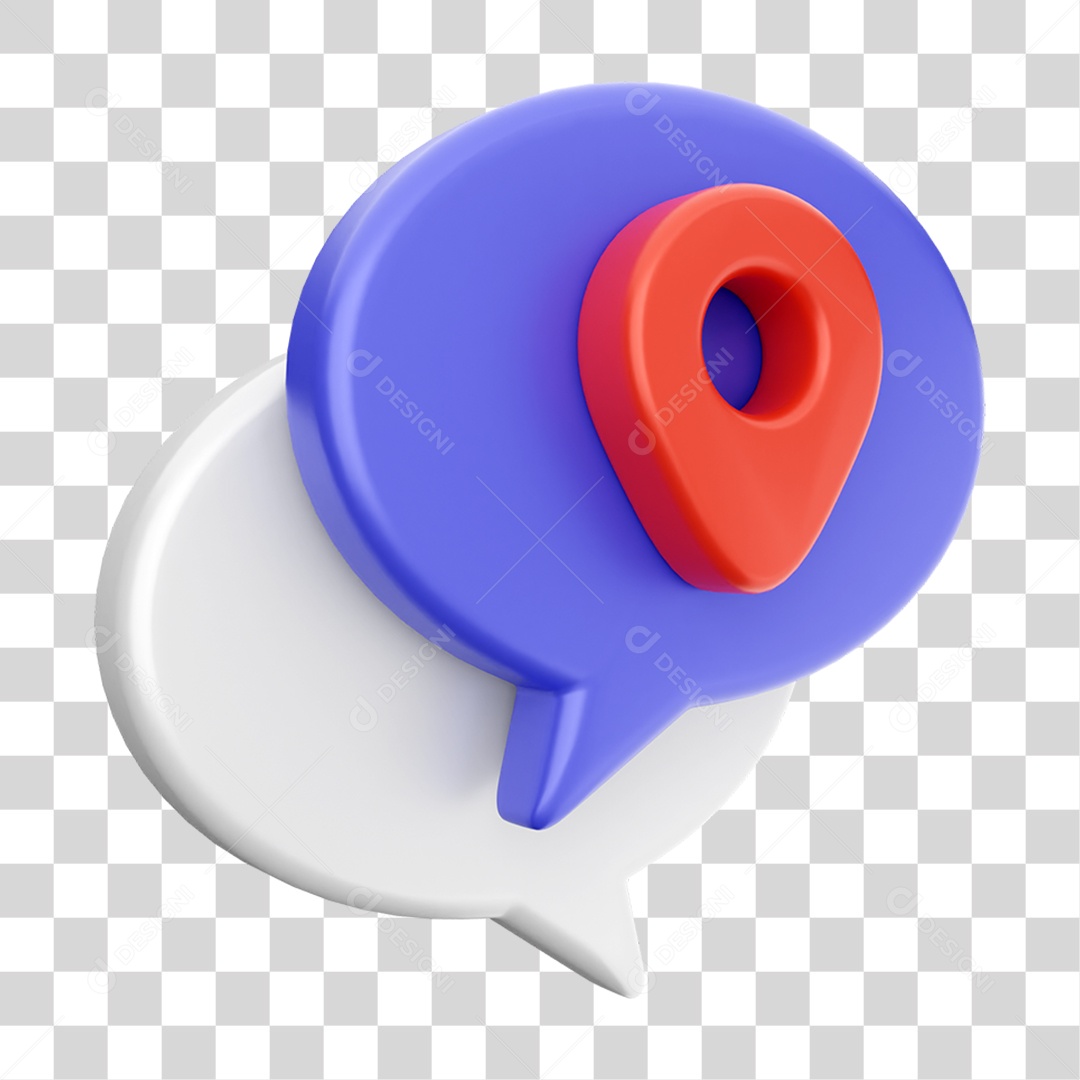 Elemento 3D Ícone Mensagens de Bate-papo PNG Transparente