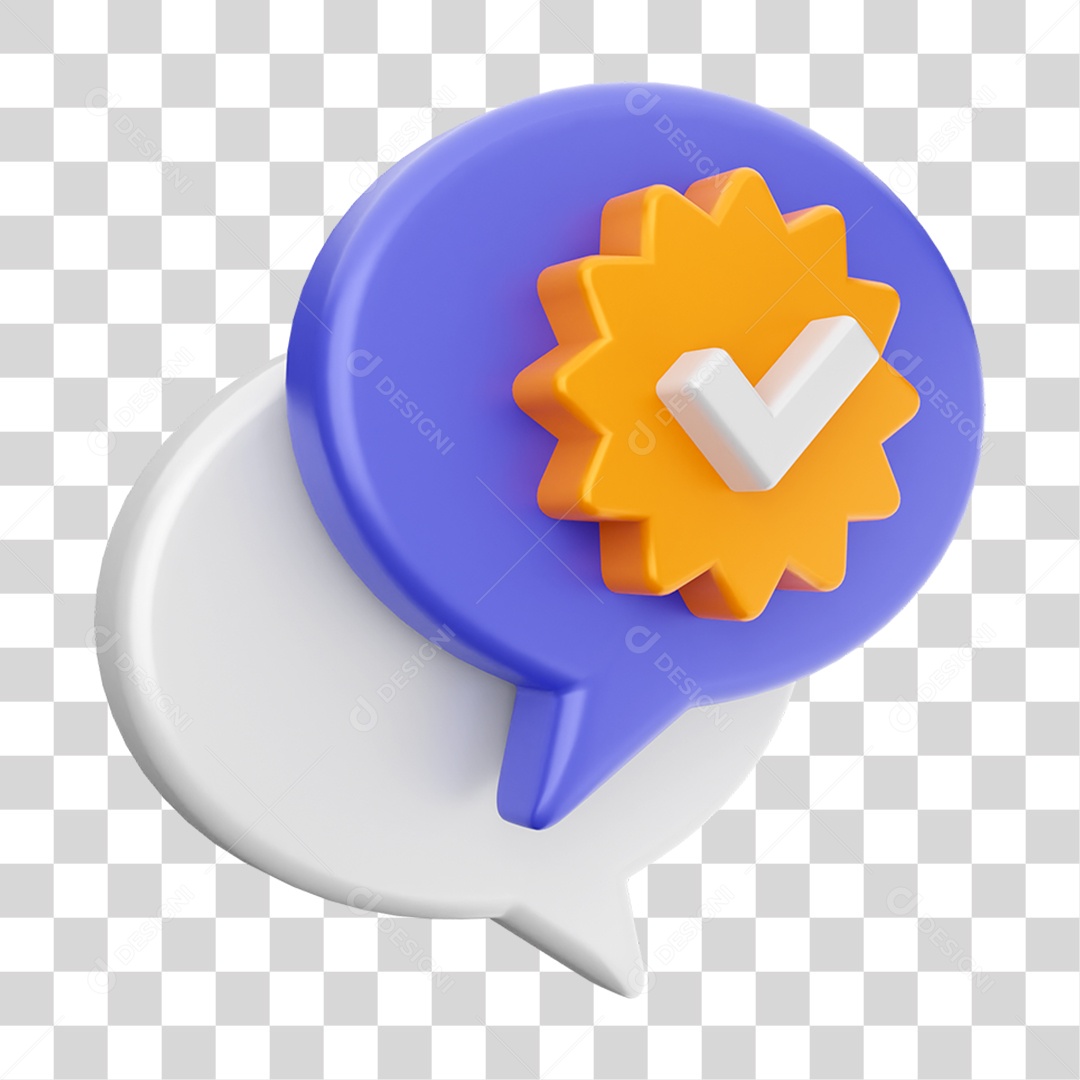 Elemento 3D Ícone Mensagens de Bate-papo PNG Transparente