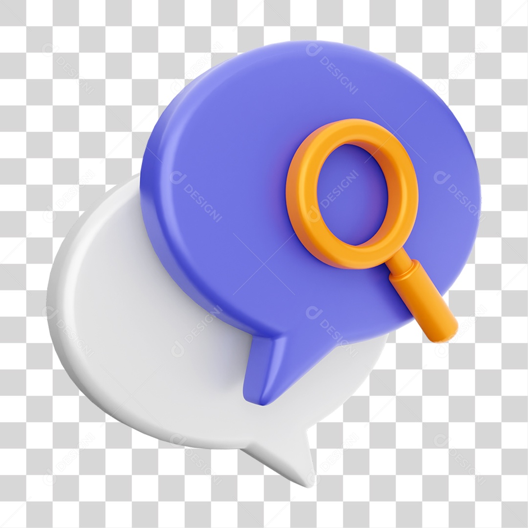 Elemento 3D Ícone Mensagens de Bate-papo PNG Transparente