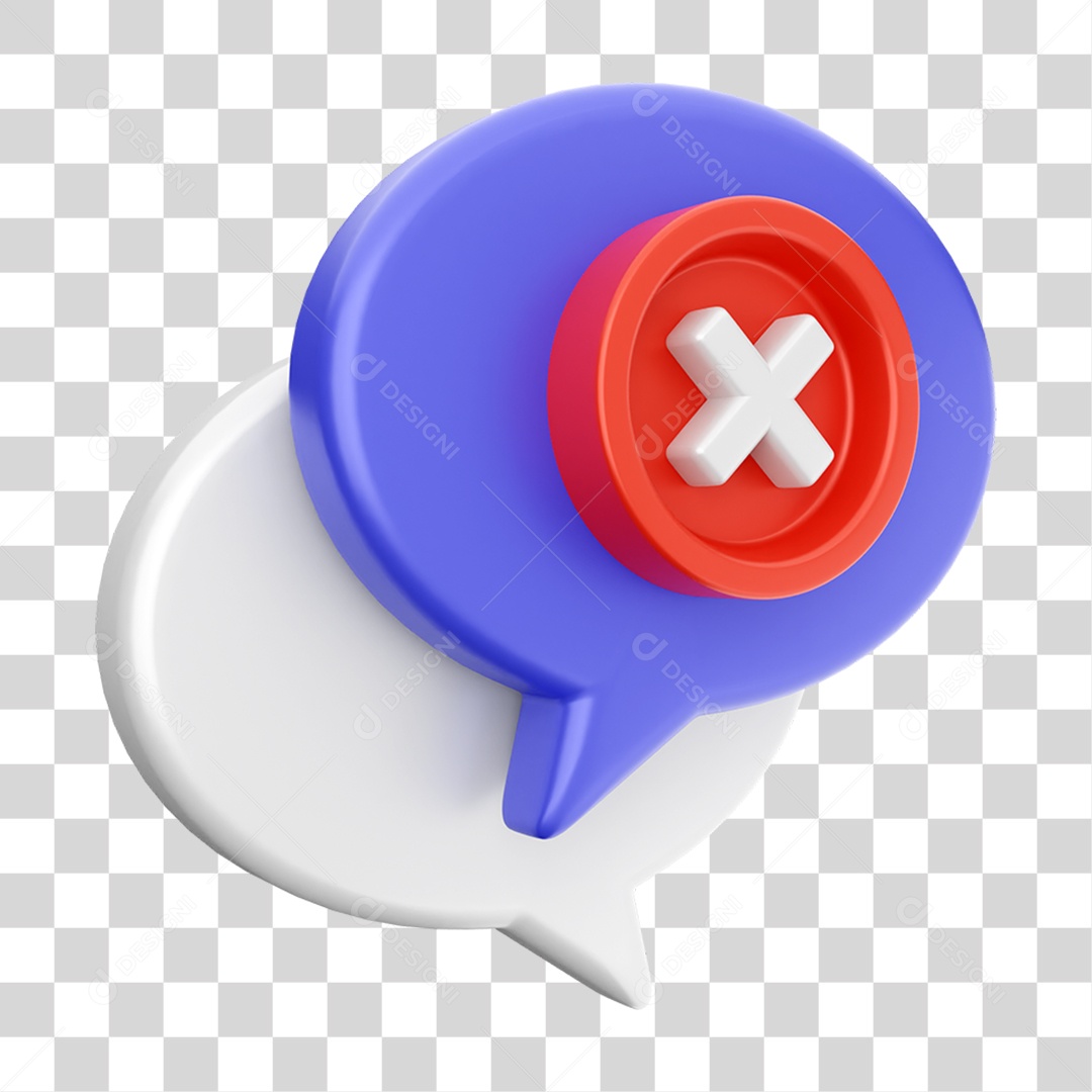 Elemento 3D Ícone Mensagens de Bate-papo PNG Transparente