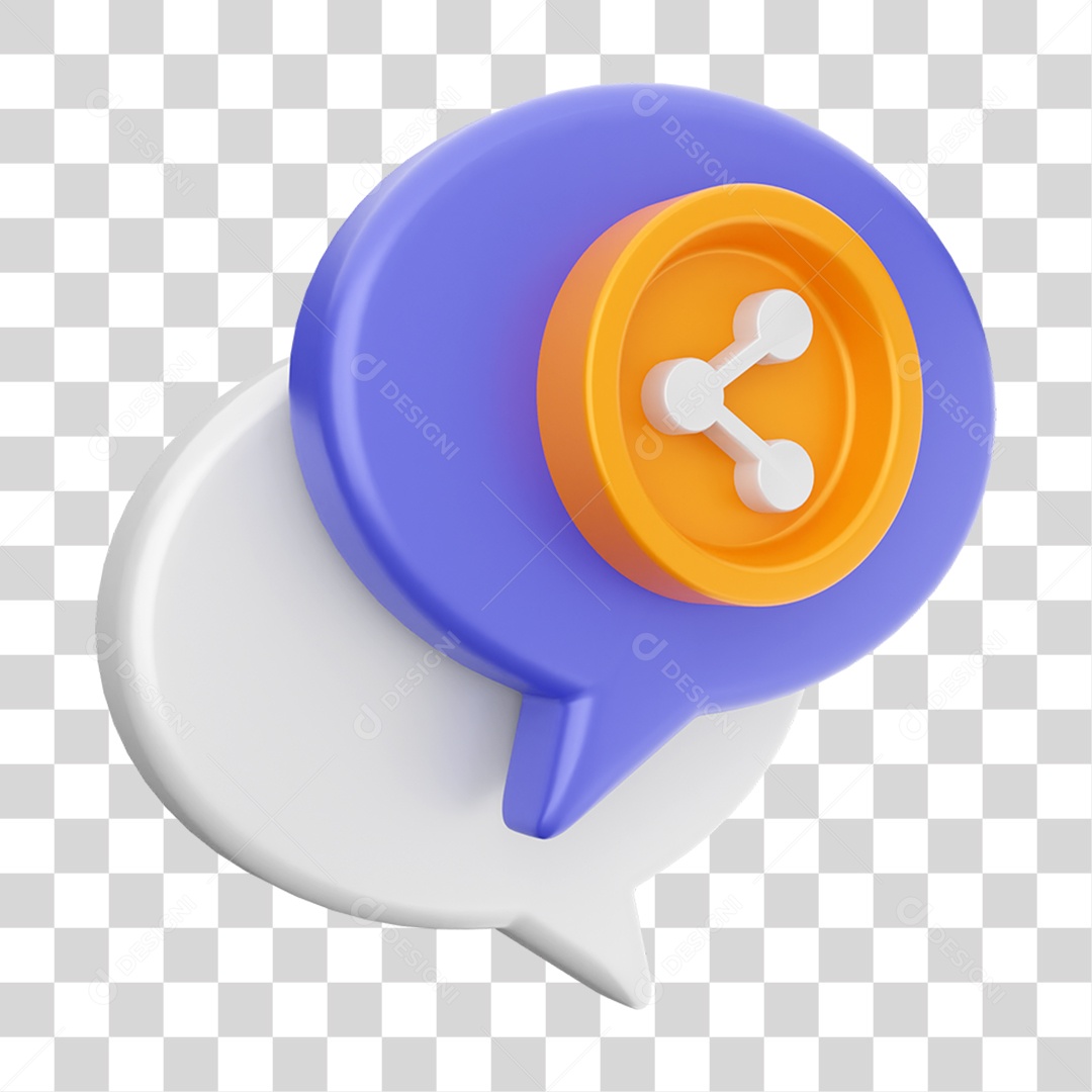 3D Element Icon Chat Messages PNG Transparent