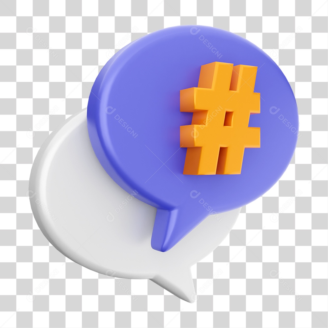 Elemento 3D Ícone Mensagens de Bate-papo PNG Transparente