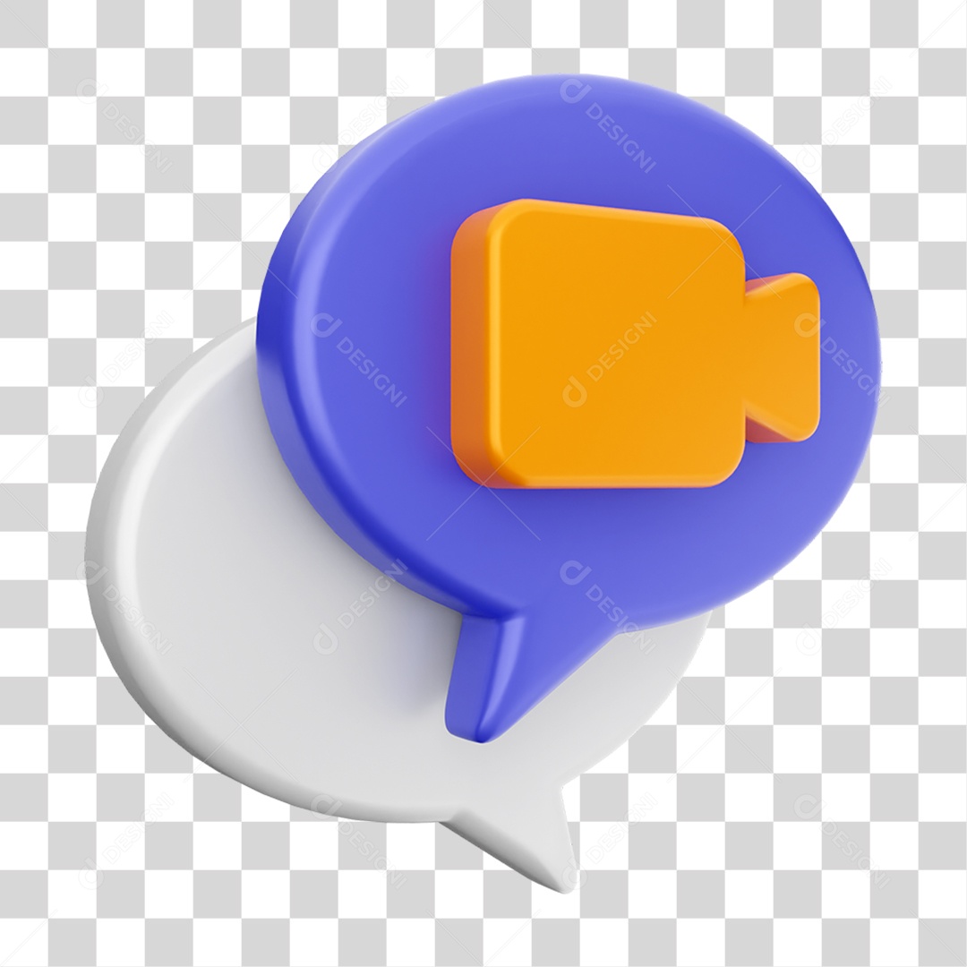 Elemento 3D Ícone Mensagens de Bate-papo PNG Transparente
