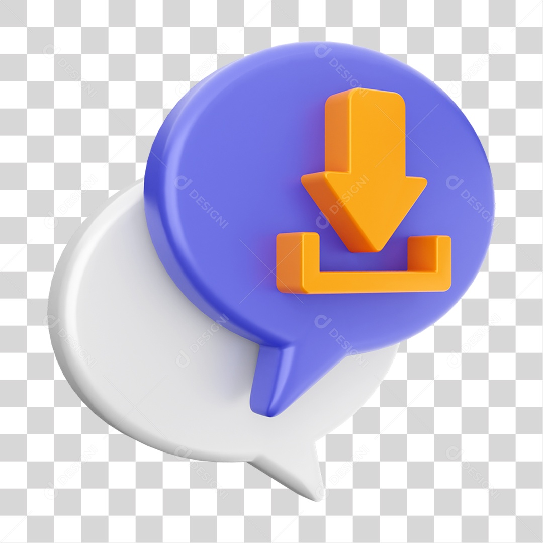 Elemento 3D Ícone Mensagens de Bate-papo PNG Transparente