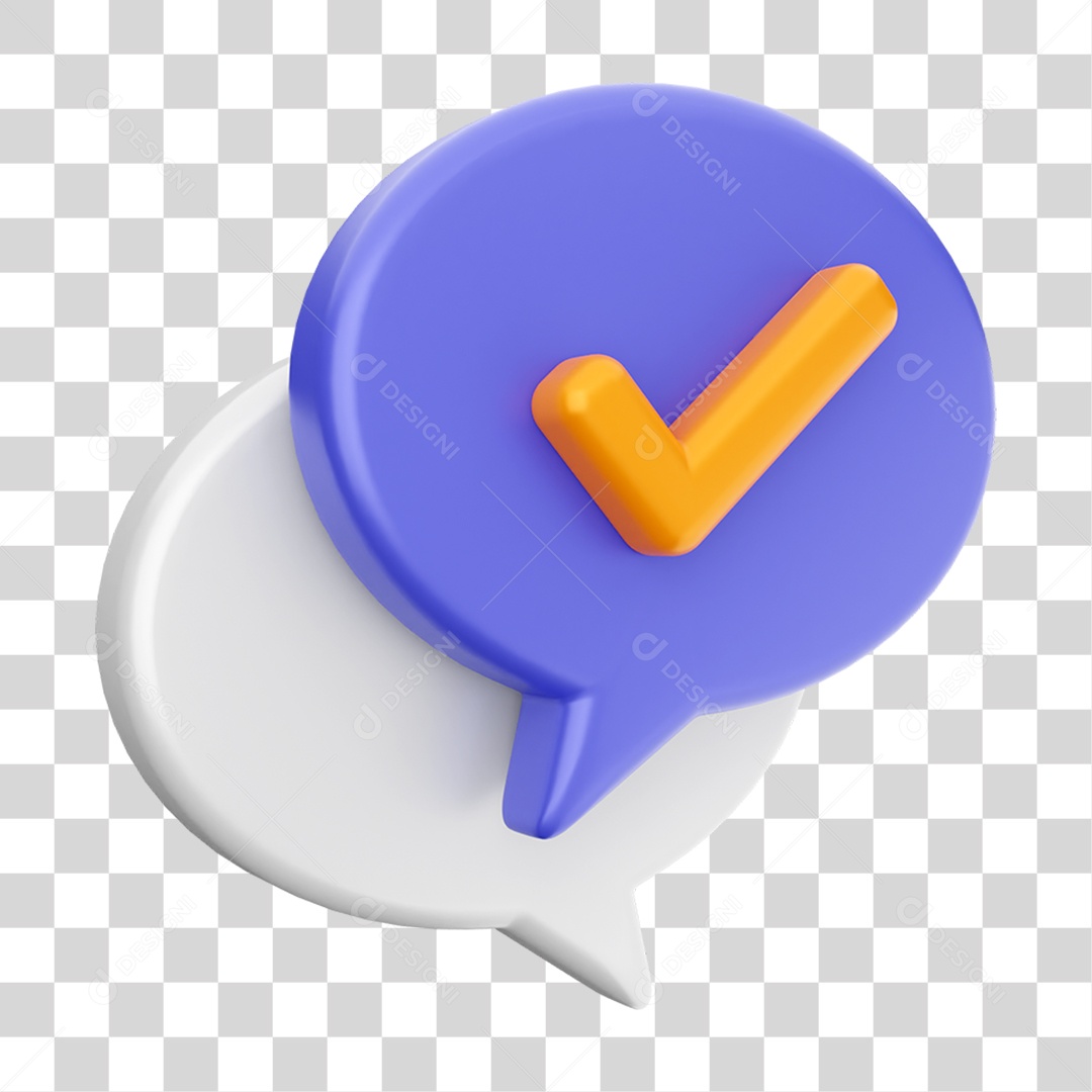 Elemento 3D Ícone Mensagens de Bate-papo PNG Transparente