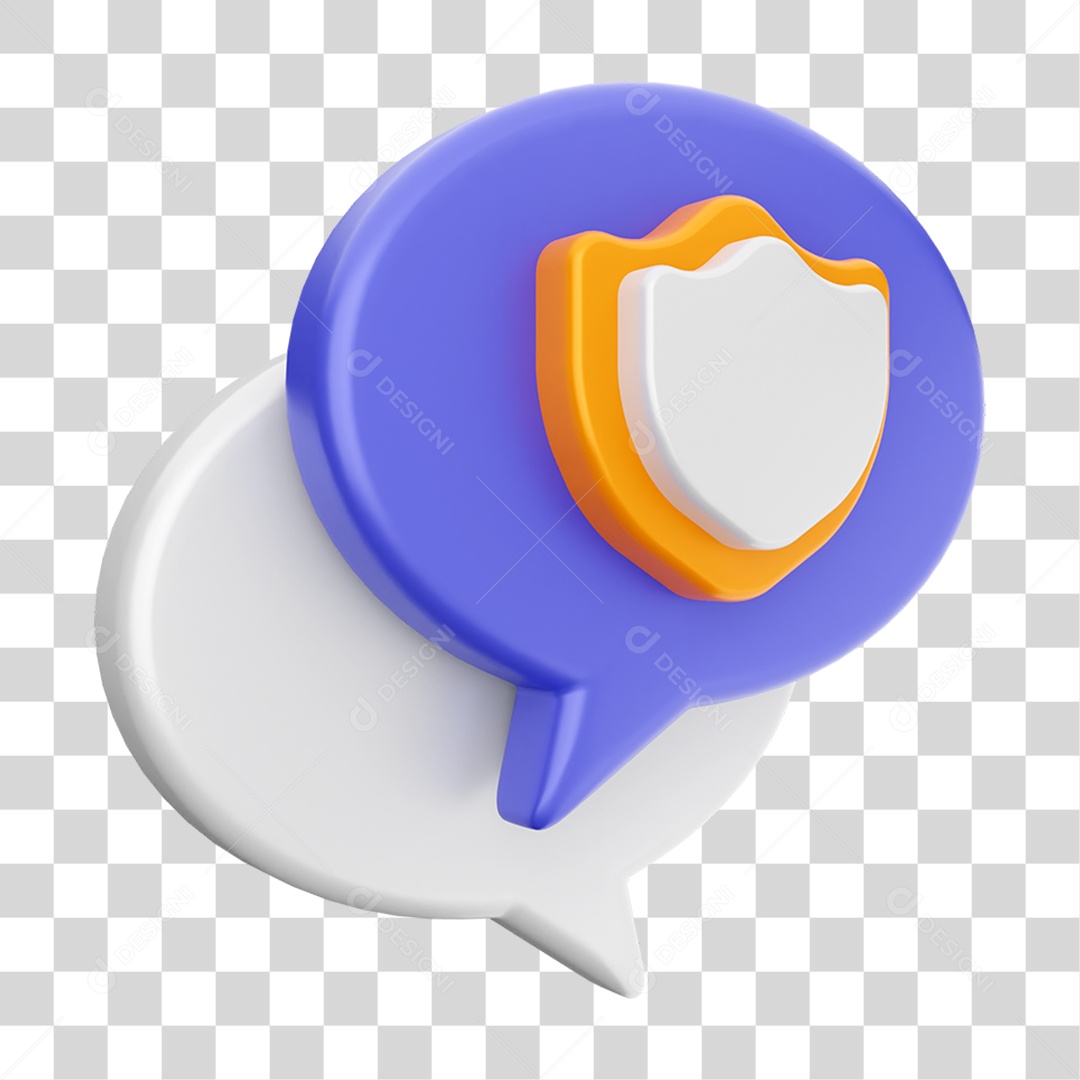 Elemento 3D Ícone Mensagens de Bate-papo PNG Transparente