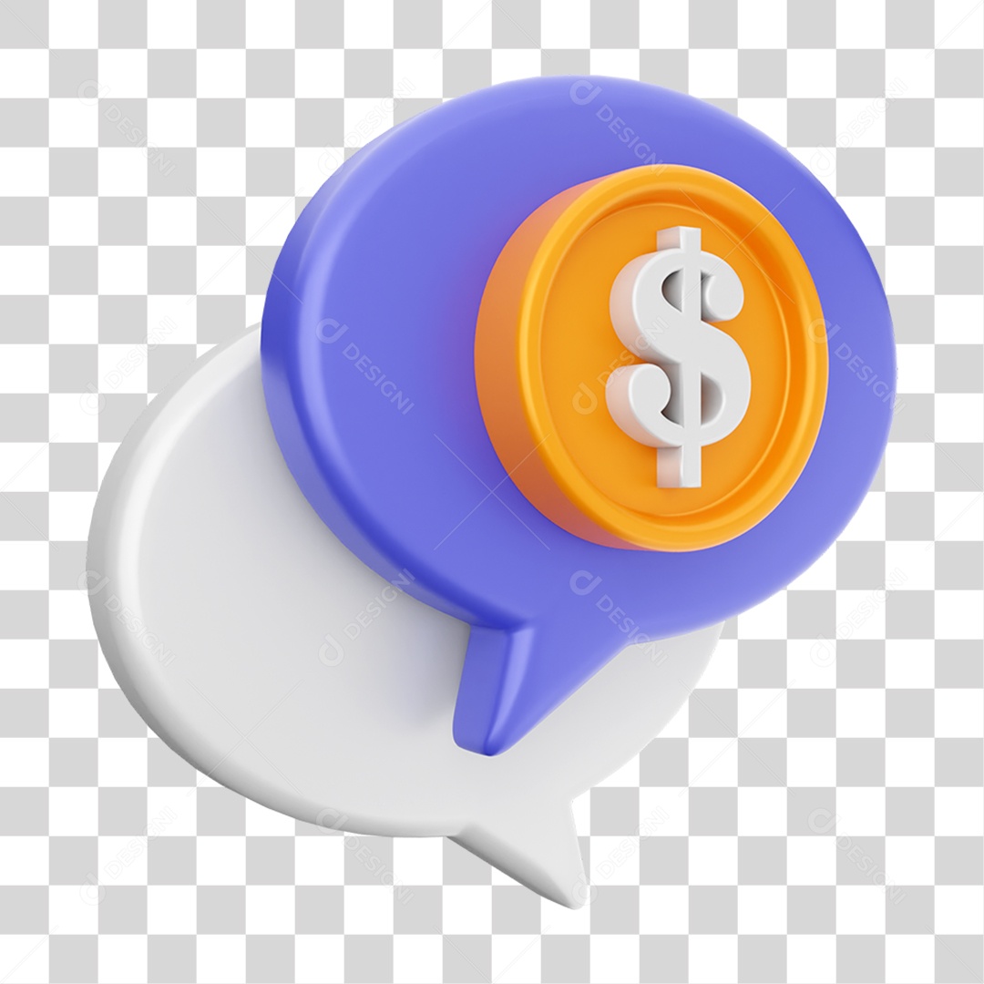 Elemento 3D Ícone Mensagens de Bate-papo PNG Transparente