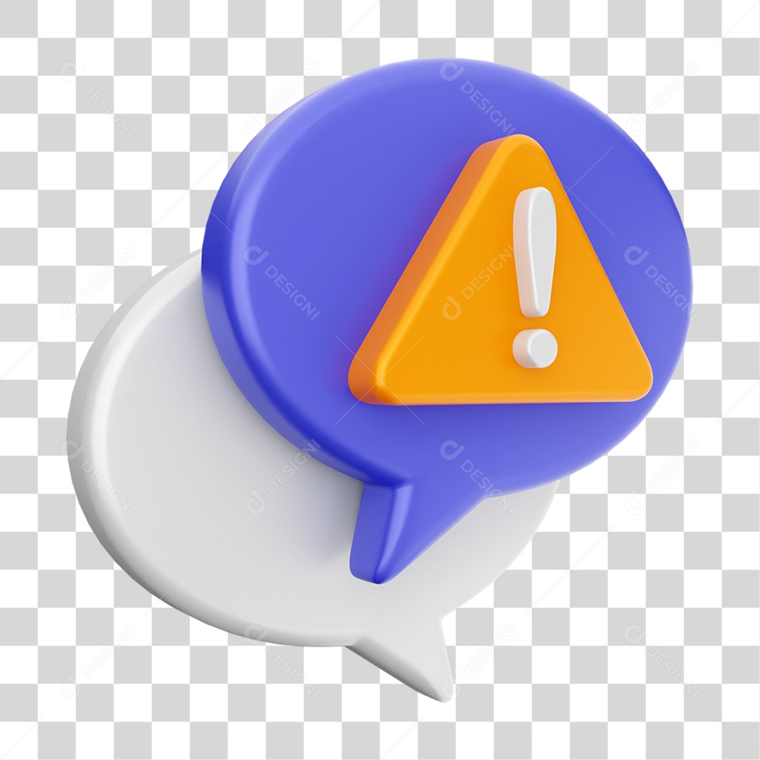 Elemento 3D Ícone Mensagens de Bate-papo PNG Transparente