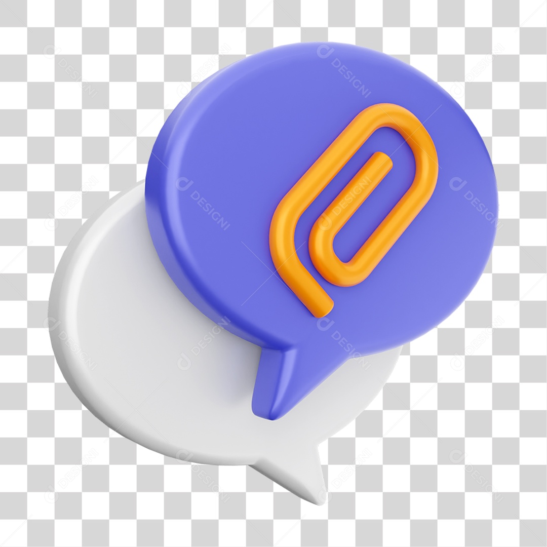 Elemento 3D Ícone Mensagens de Bate-papo PNG Transparente