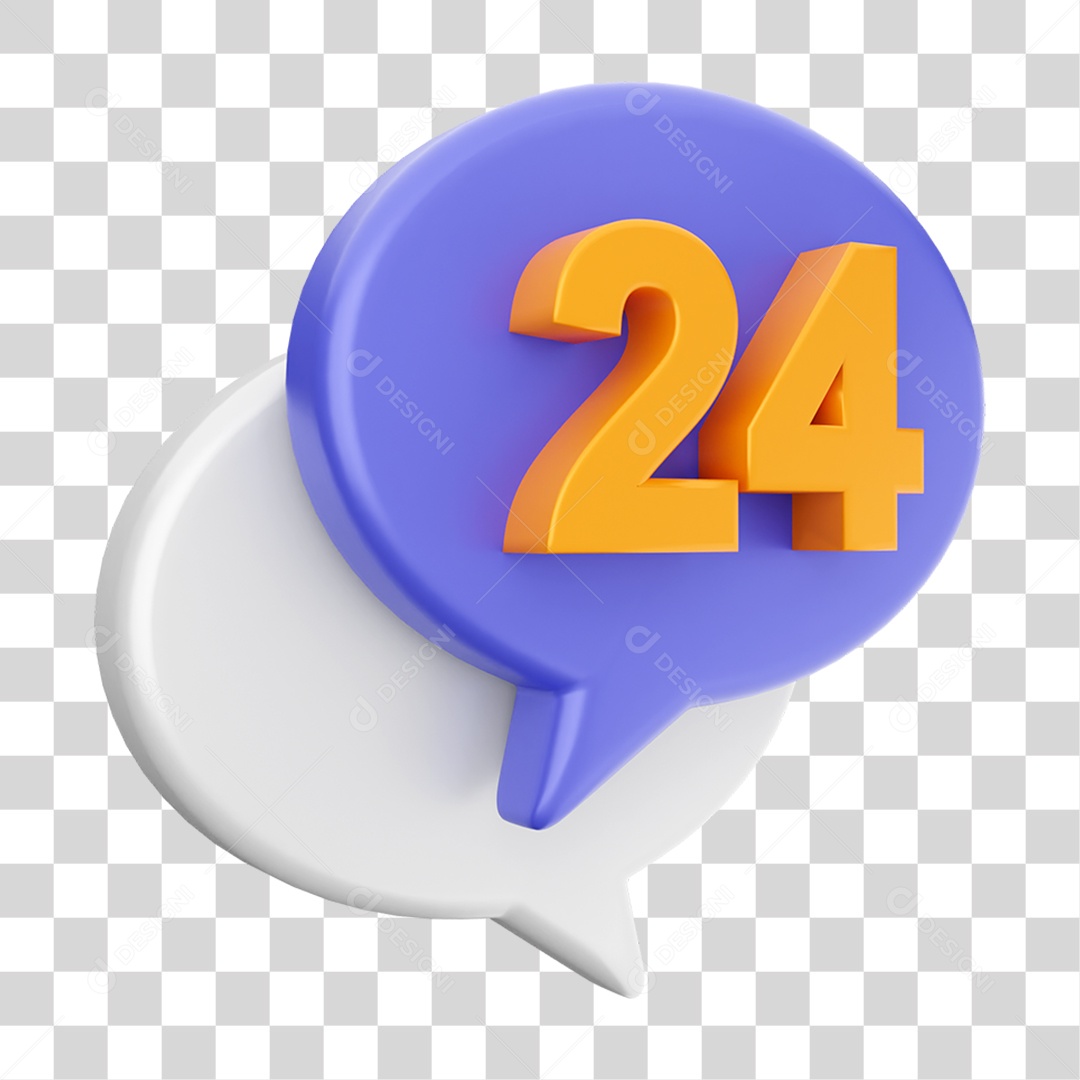 Elemento 3D Ícone Mensagens de Bate-papo PNG Transparente