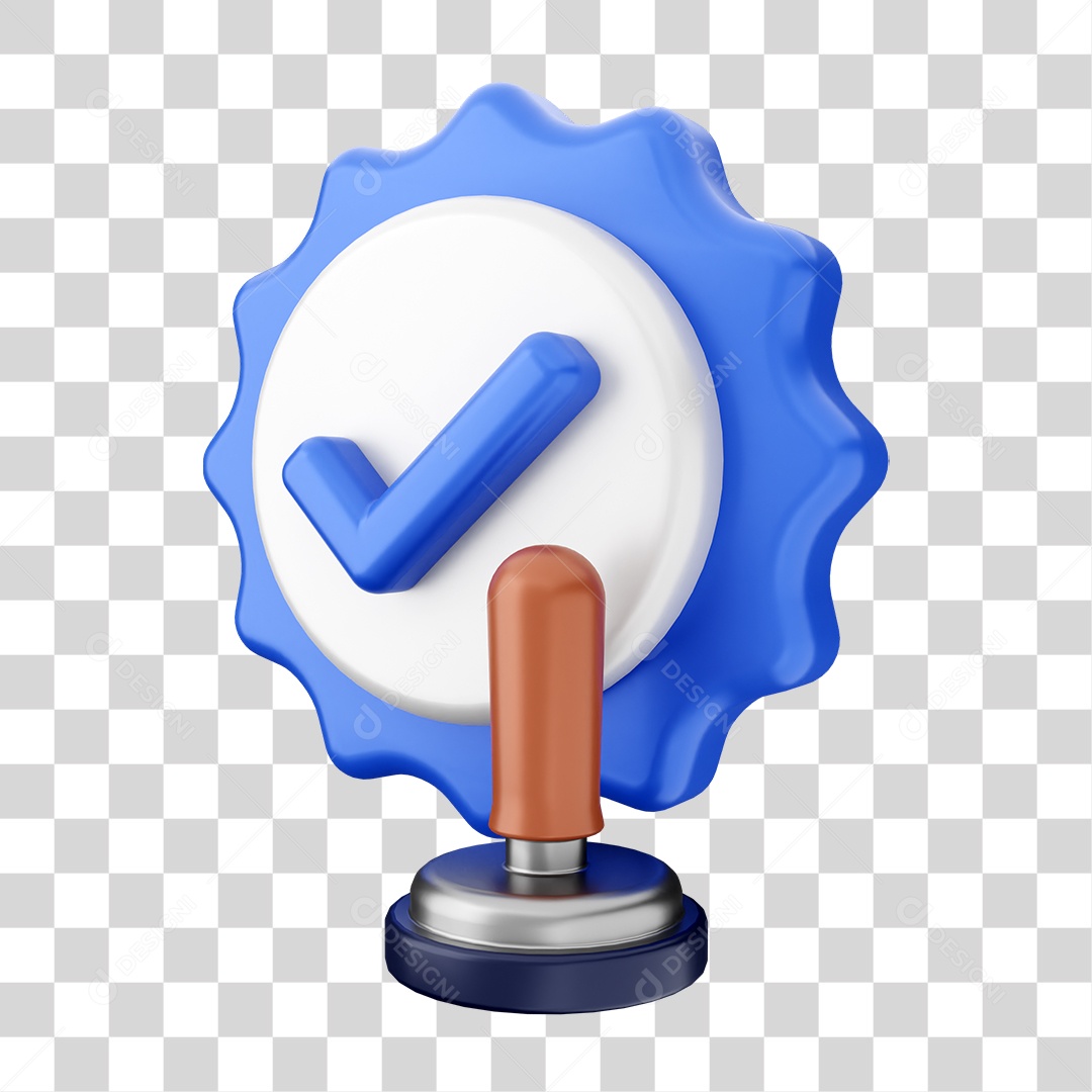 Elemento 3D Símbolo de Verificação PNG Transparente