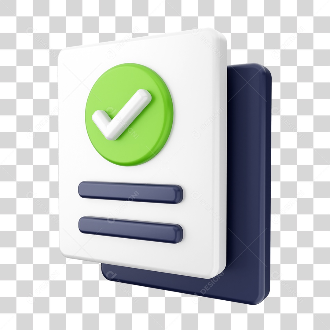 Elemento 3D Símbolo de Verificação PNG Transparente