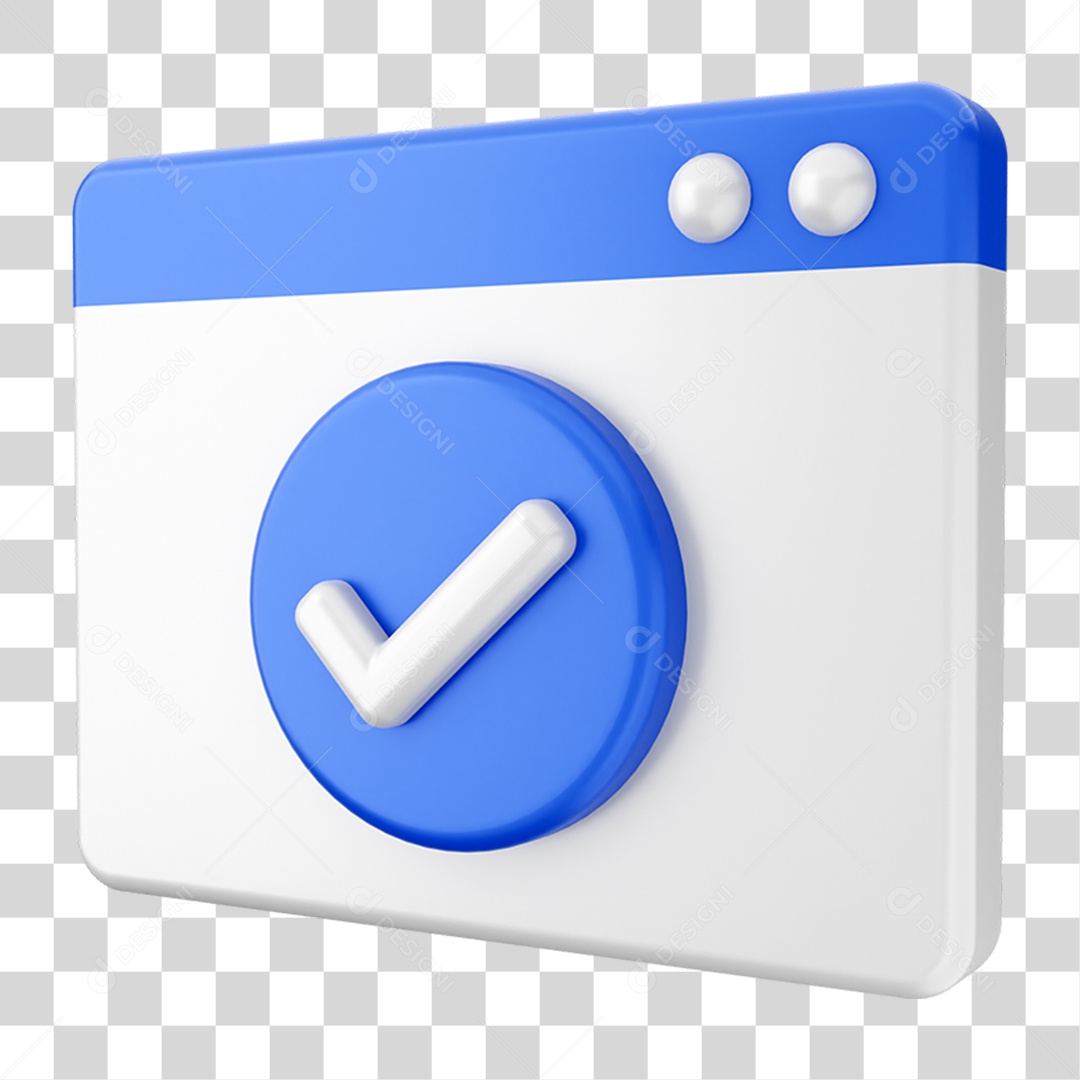 Elemento 3D Símbolo de Verificação PNG Transparente