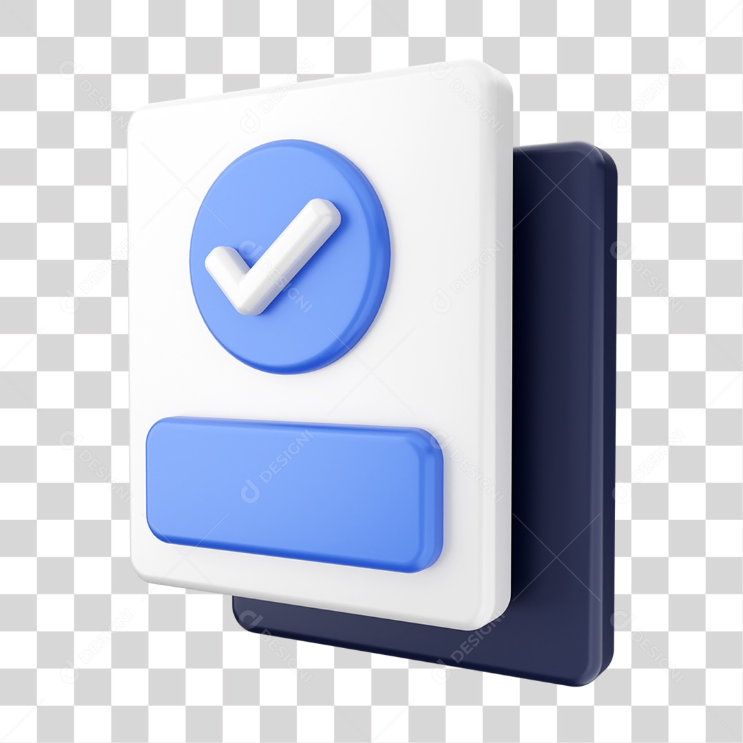 Elemento 3D Símbolo de Verificação PNG Transparente