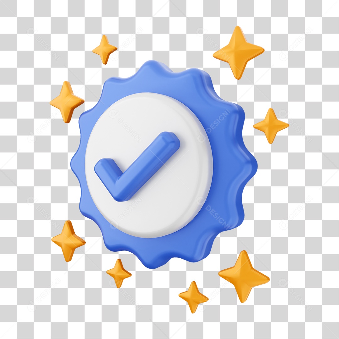 Elemento 3D Símbolo de Verificação PNG Transparente