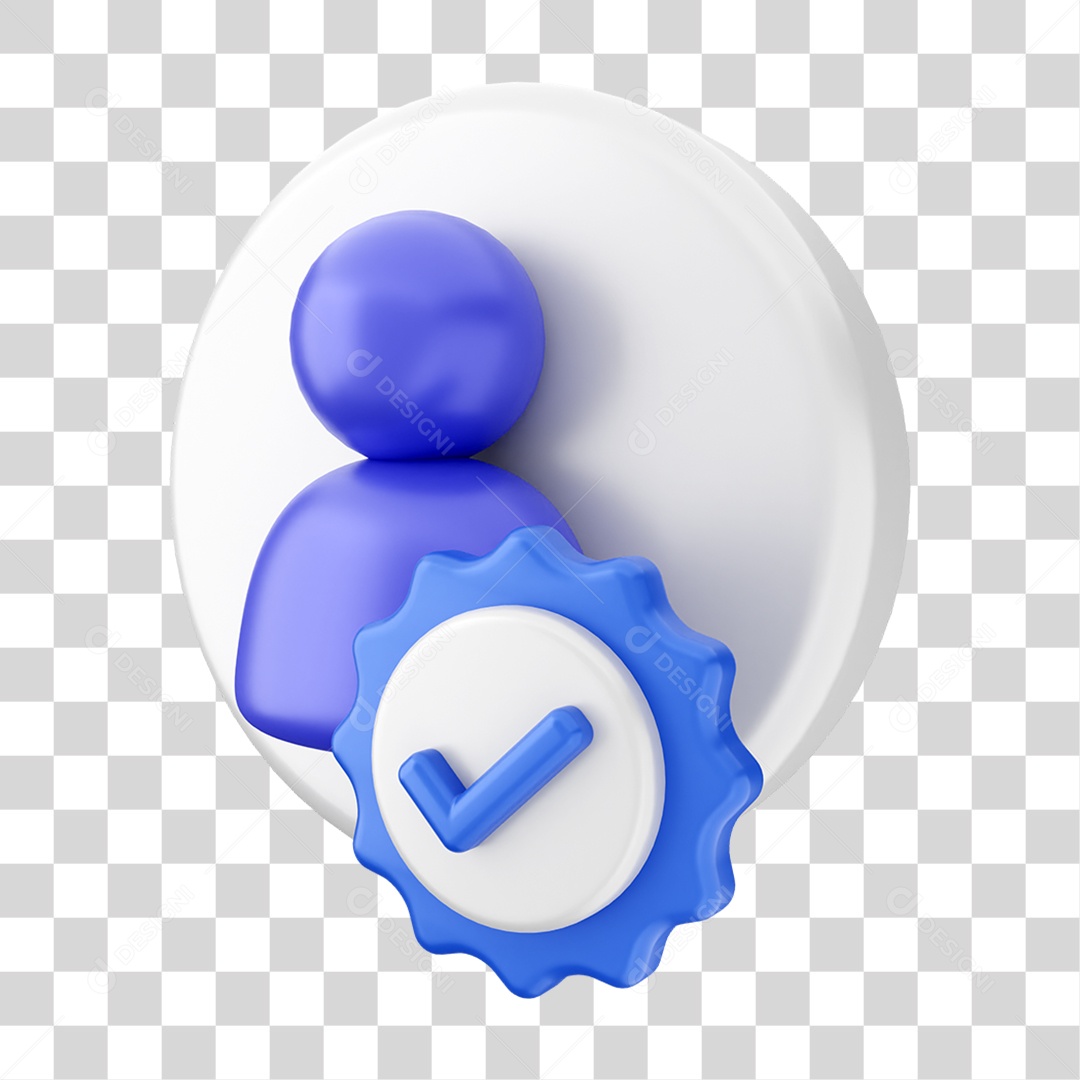 Elemento 3D Símbolo de Verificação PNG Transparente