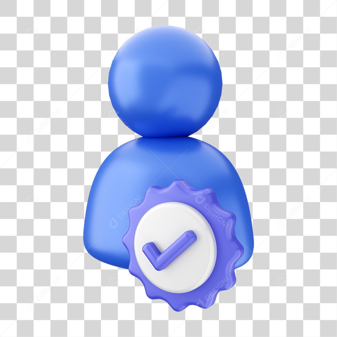 Elemento 3D Símbolo de Verificação PNG Transparente