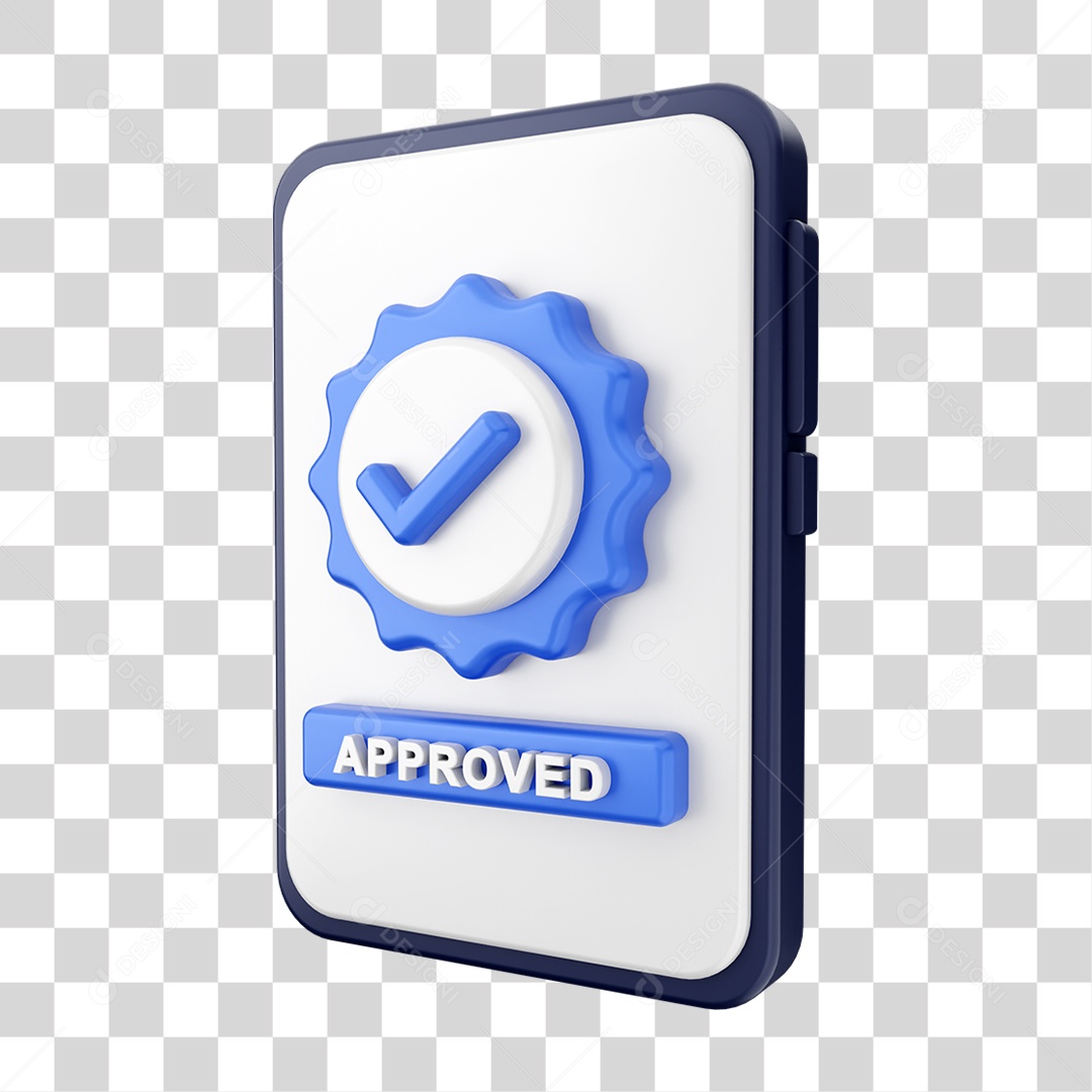 Elemento 3D Símbolo de Verificação PNG Transparente