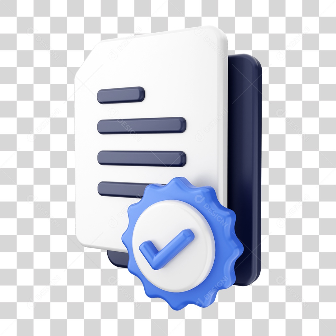 Elemento 3D Símbolo de Verificação PNG Transparente