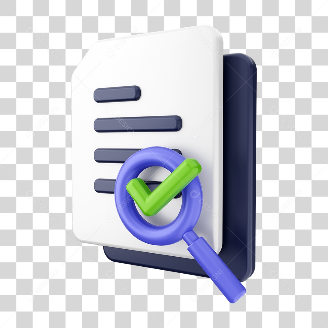 Elemento 3D Símbolo de Verificação PNG Transparente