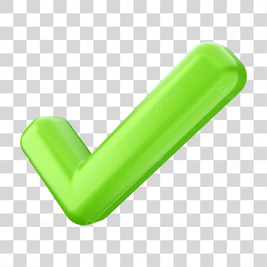 Elemento 3D Símbolo de Verificação PNG Transparente