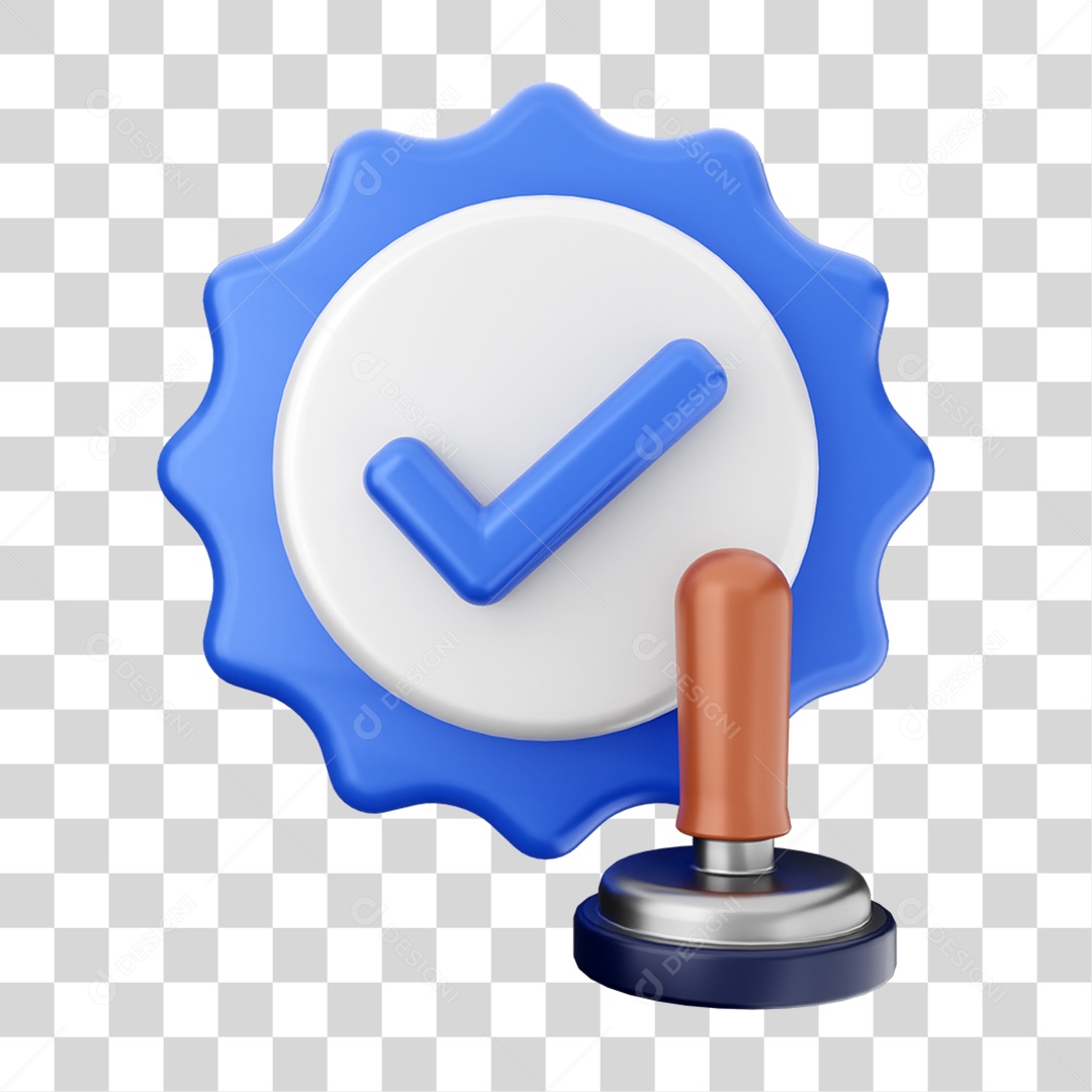 Elemento 3D Símbolo de Verificação PNG Transparente