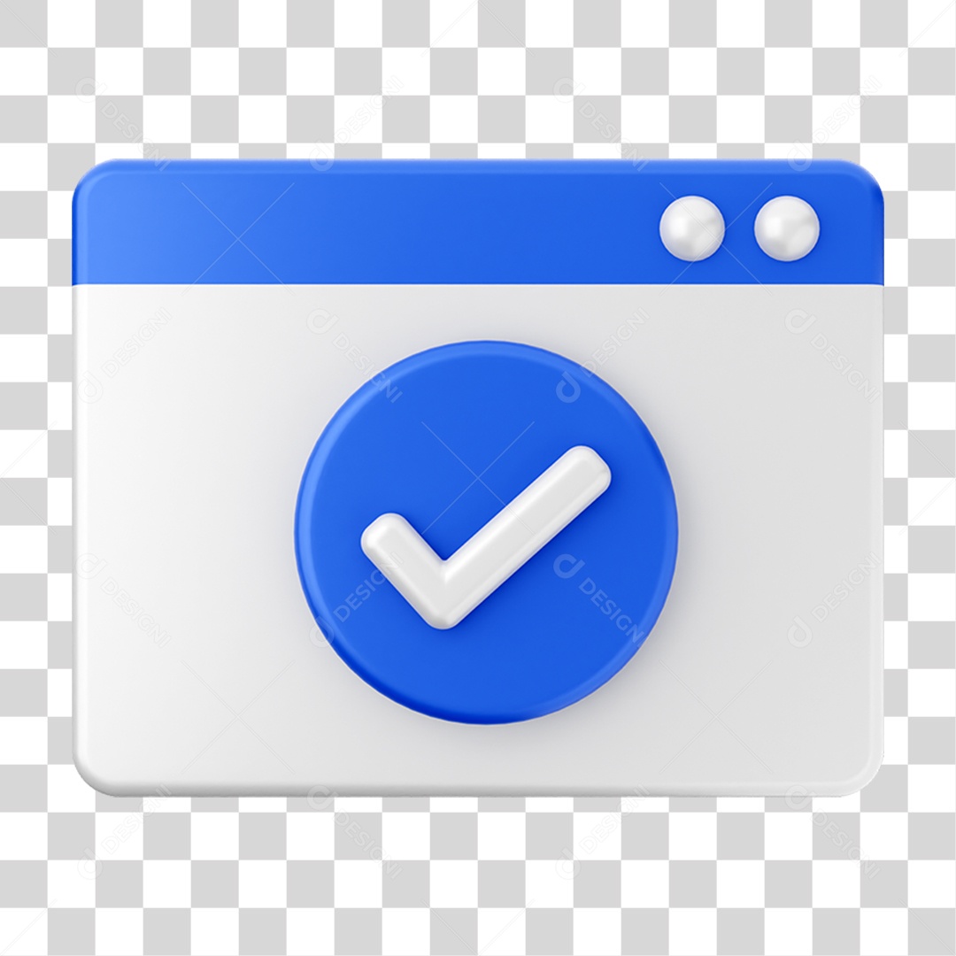 Elemento 3D Símbolo de Verificação PNG Transparente