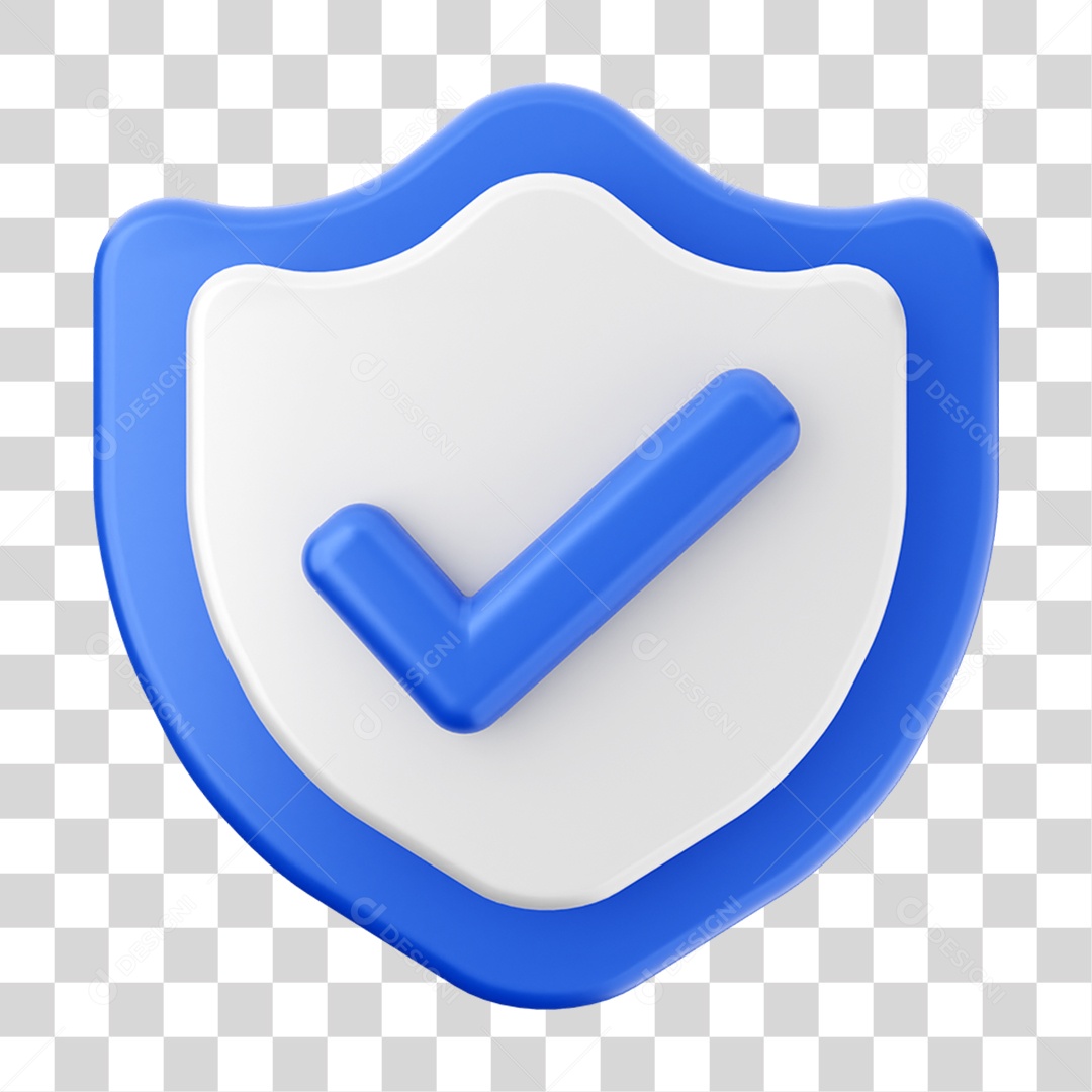 Elemento 3D Símbolo de Verificação PNG Transparente