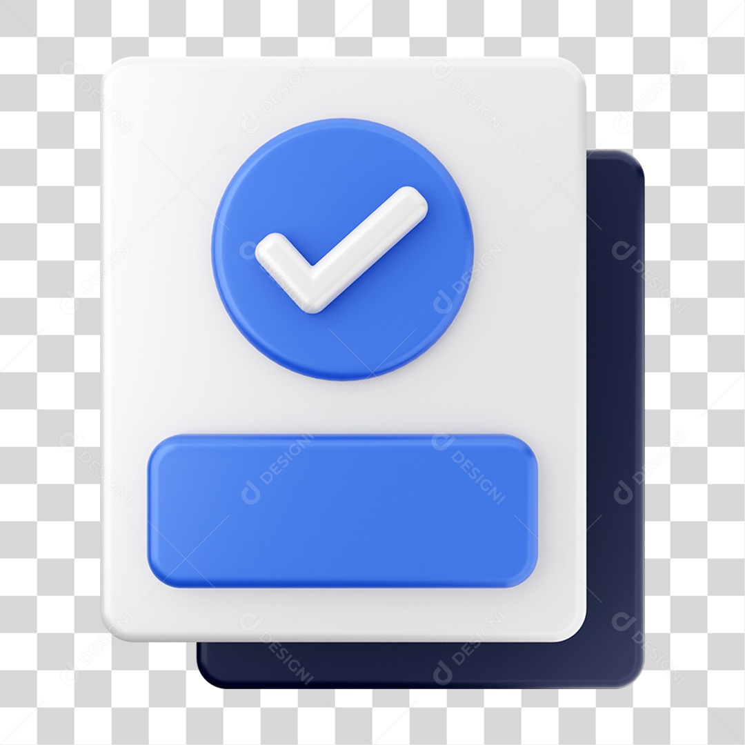 Elemento 3D Símbolo de Verificação PNG Transparente