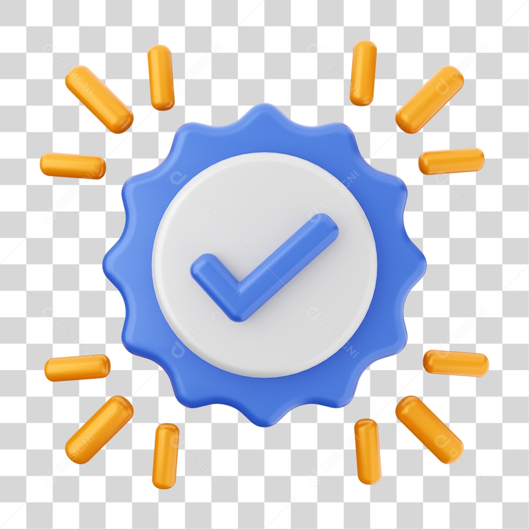 Elemento 3D Símbolo de Verificação PNG Transparente