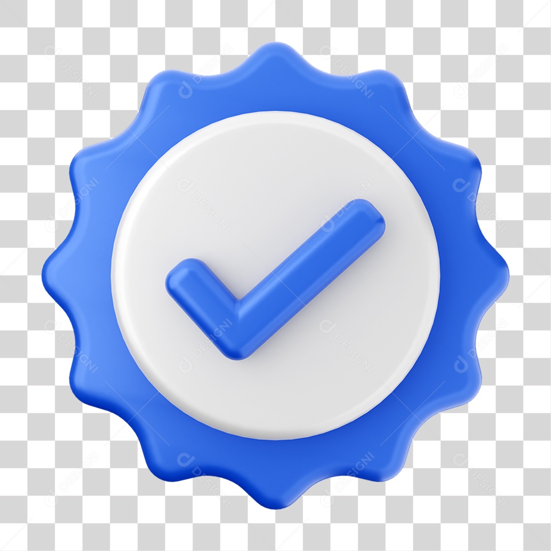 Elemento 3D Símbolo de Verificação PNG Transparente